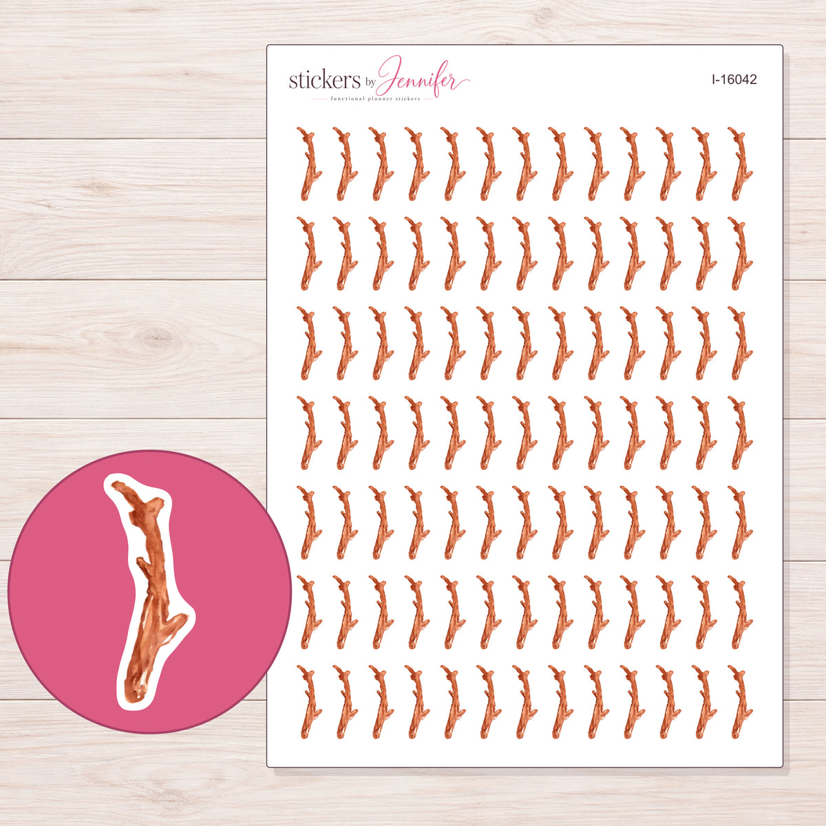 I-16042 planner sticker sheet with enlarged sticker detail