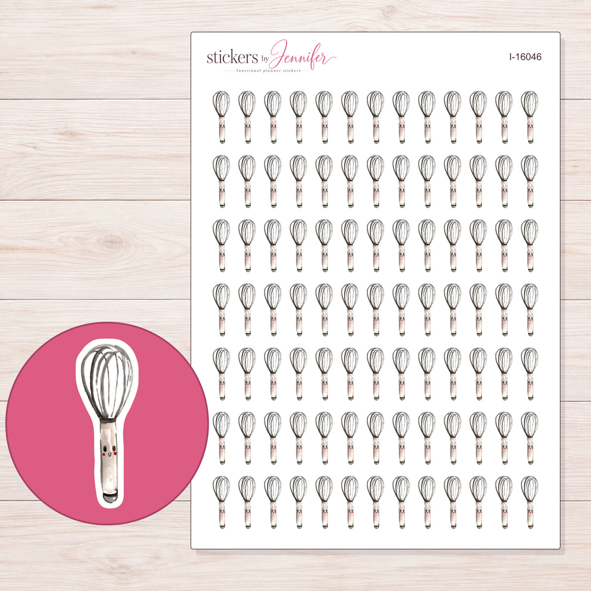I-16046 planner sticker sheet with enlarged sticker detail