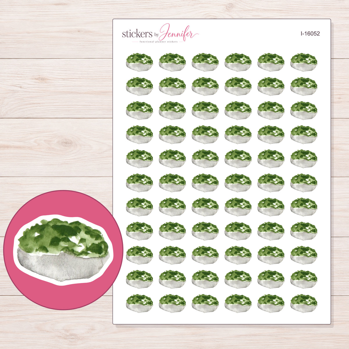 I-16052 planner sticker sheet with enlarged sticker detail