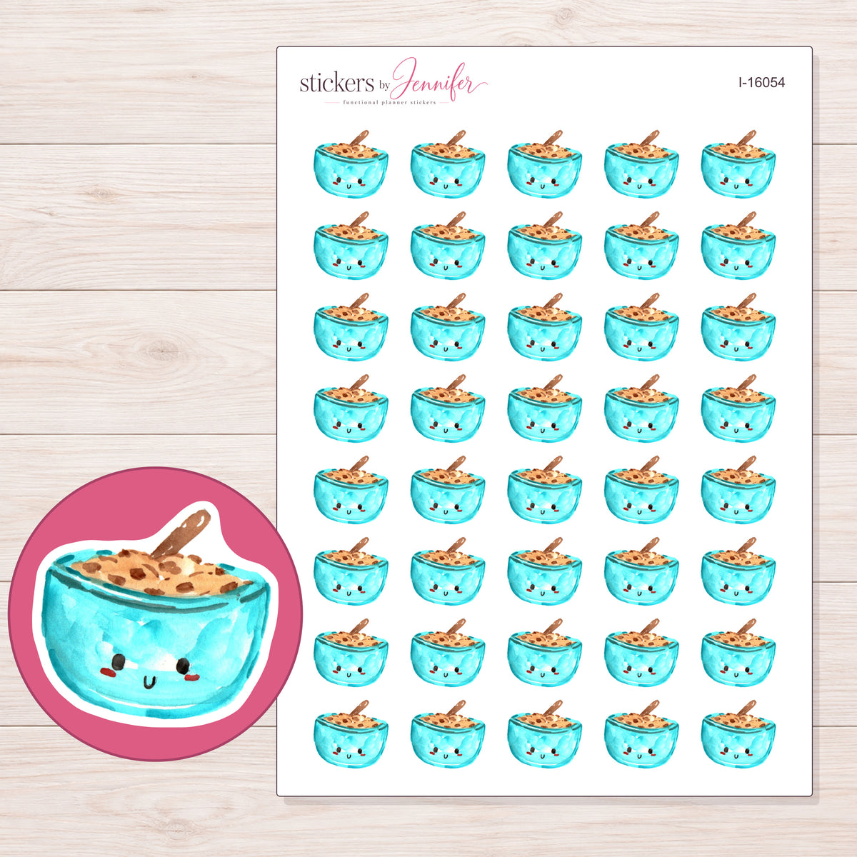 I-16054 planner sticker sheet with enlarged sticker detail