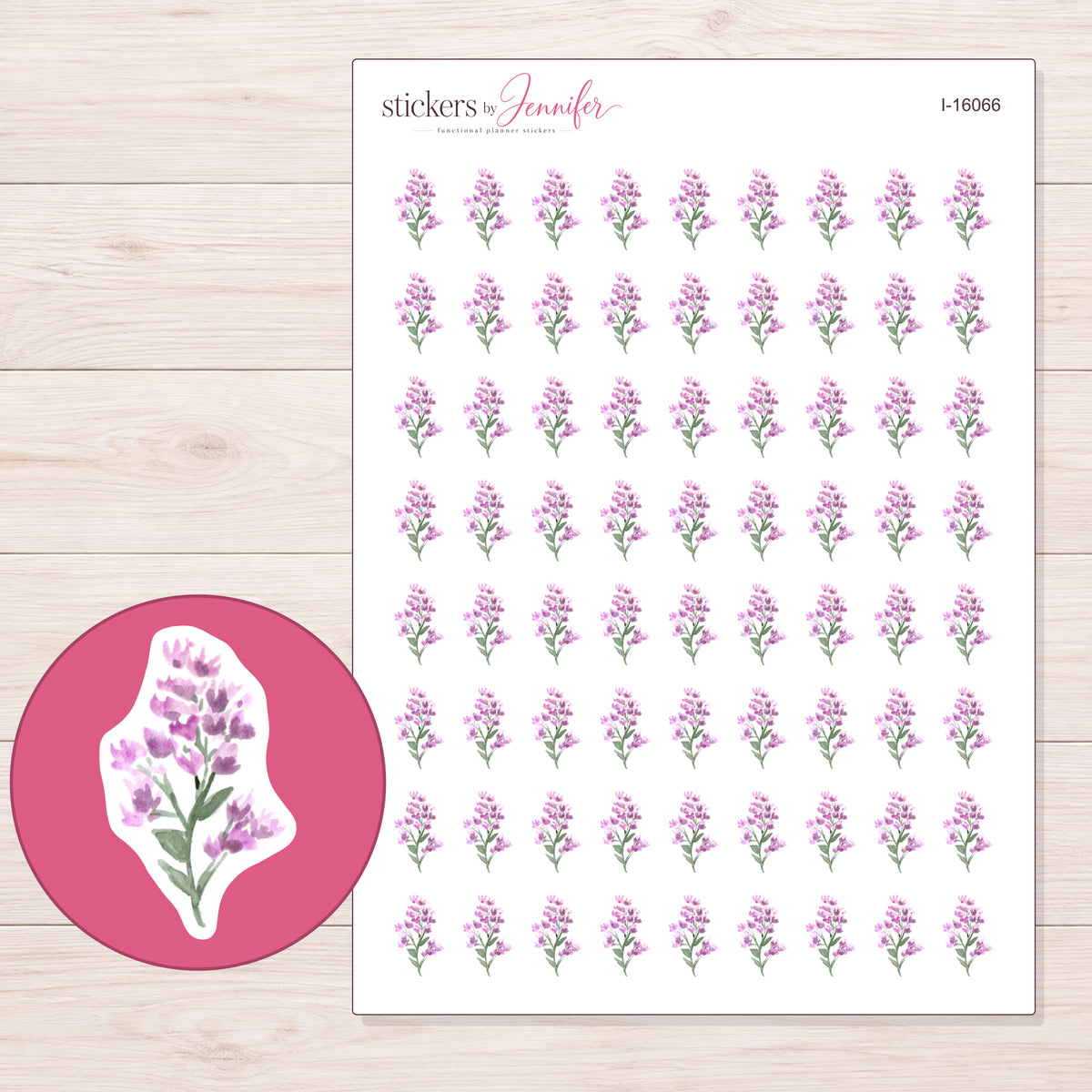 I-16066 planner sticker sheet with enlarged sticker detail
