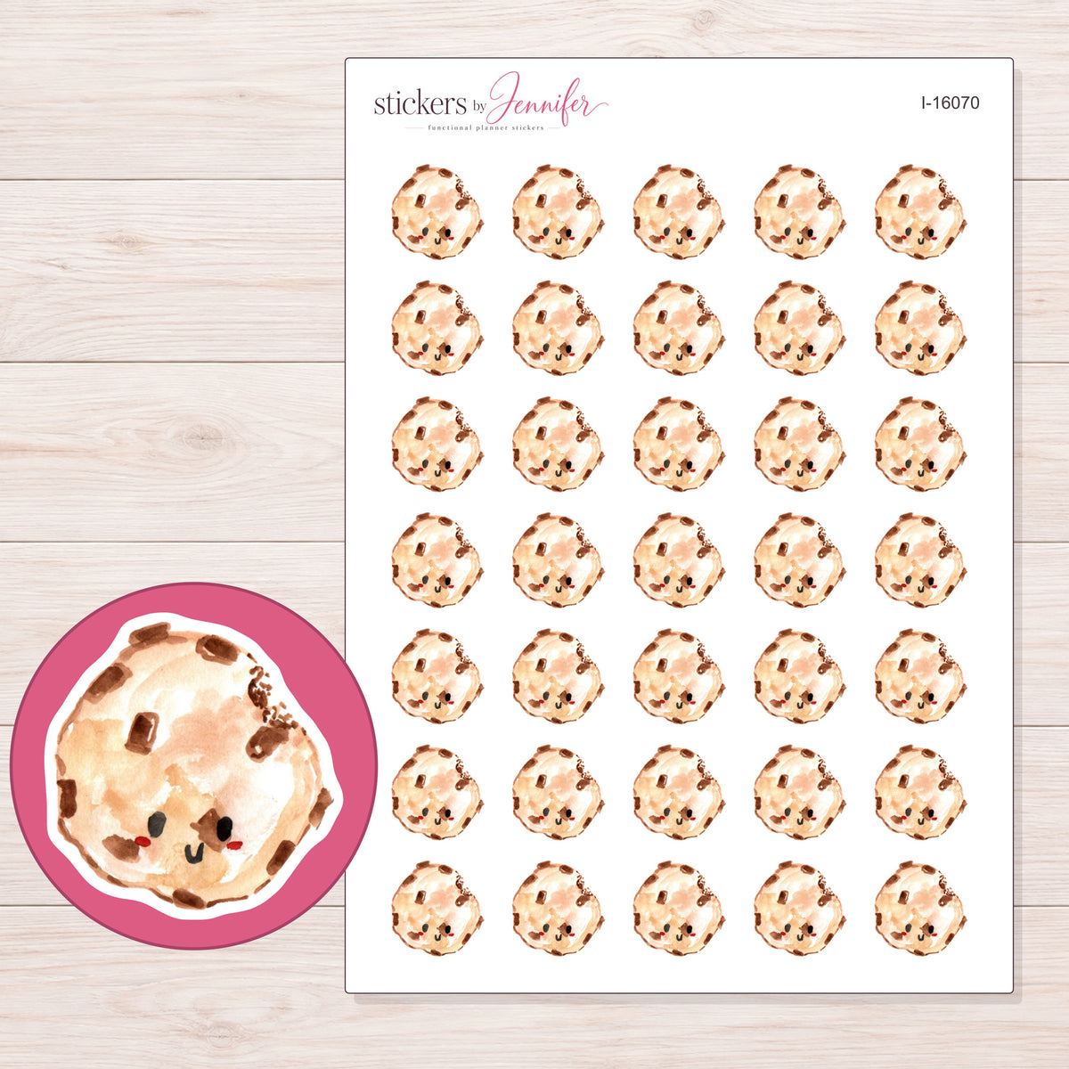 I-16070 planner sticker sheet with enlarged sticker detail