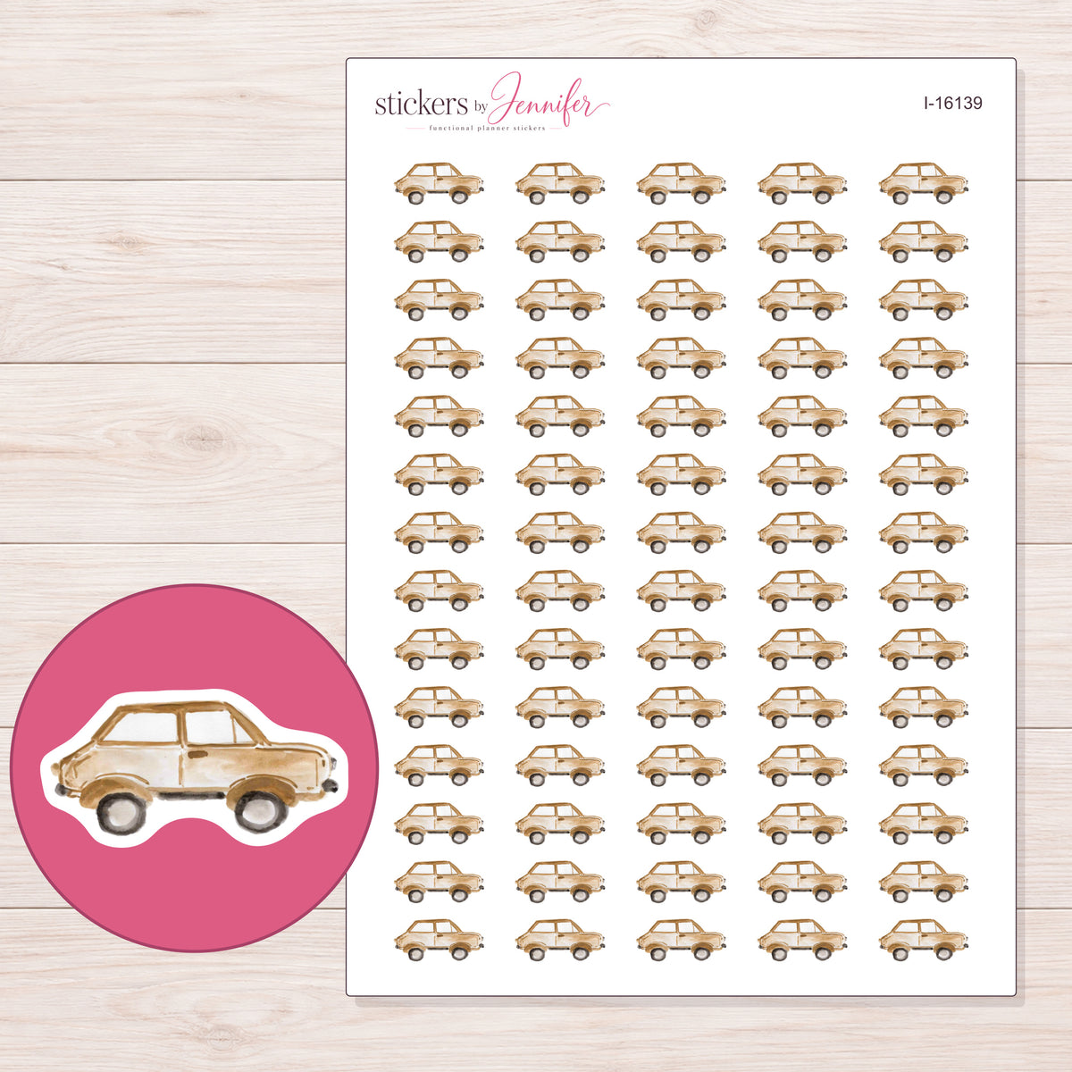 I-16139 planner sticker sheet with enlarged sticker detail