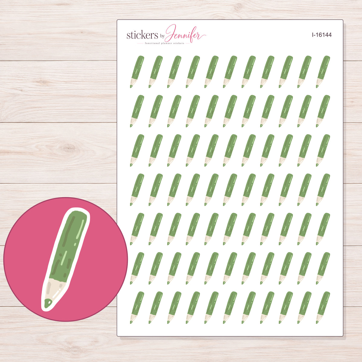 I-16144 planner sticker sheet with enlarged sticker detail