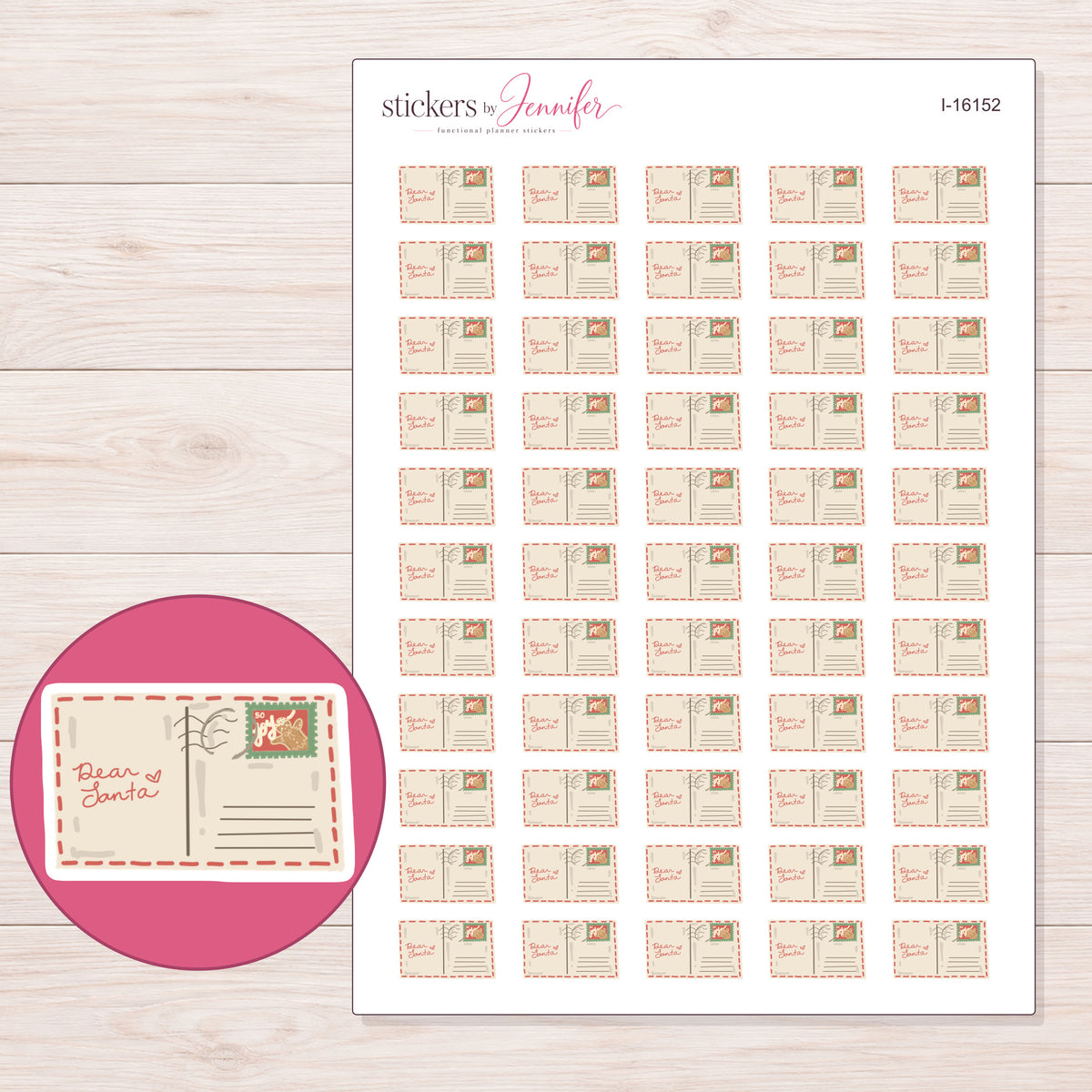 I-16152 planner sticker sheet with enlarged sticker detail