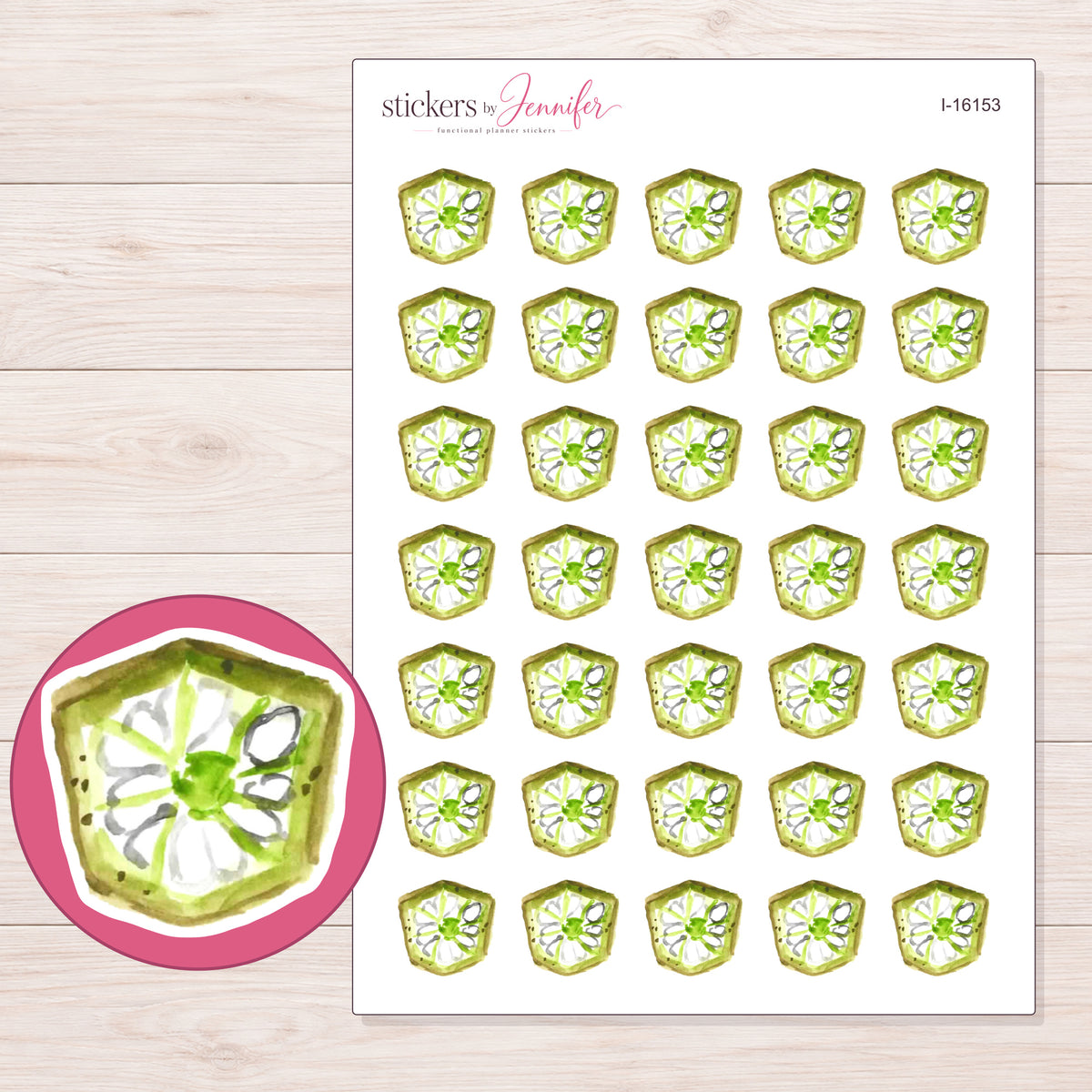 I-16153 planner sticker sheet with enlarged sticker detail