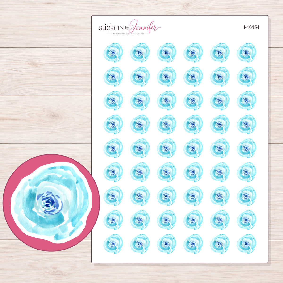 I-16154 planner sticker sheet with enlarged sticker detail