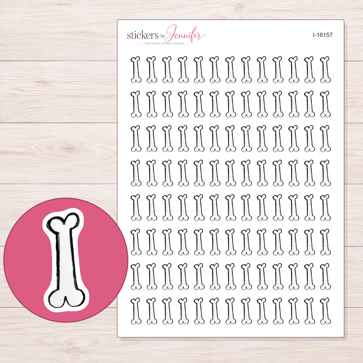 I-16157 planner sticker sheet with enlarged sticker detail
