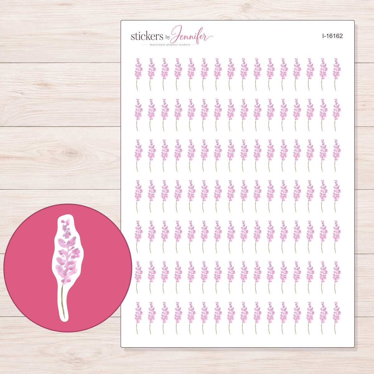 I-16162 planner sticker sheet with enlarged sticker detail