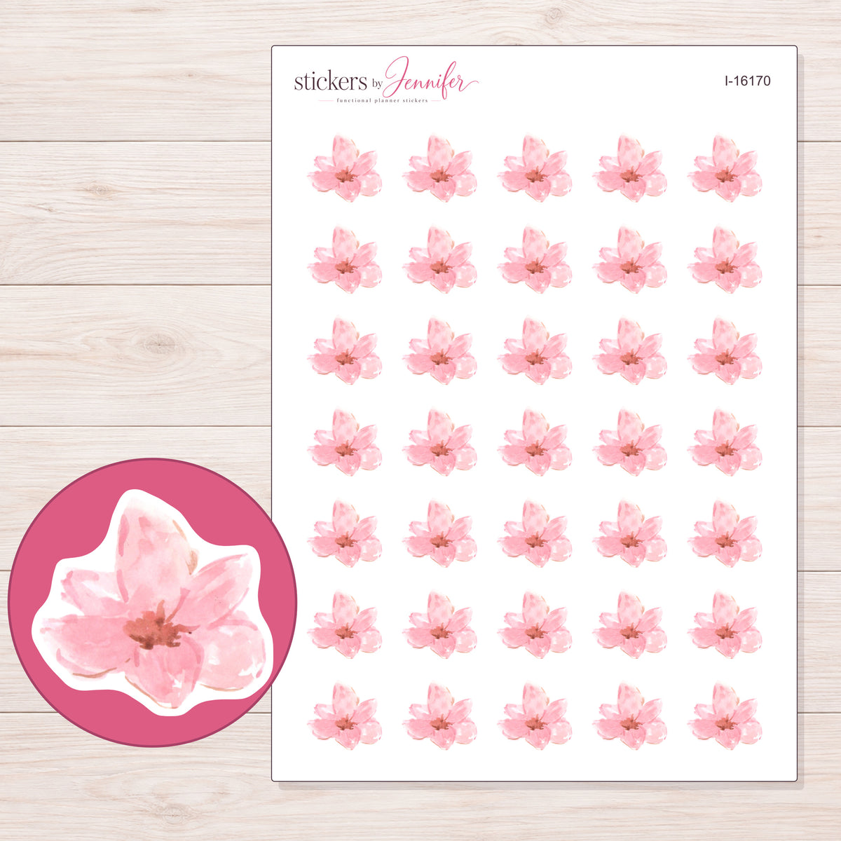 I-16170 planner sticker sheet with enlarged sticker detail