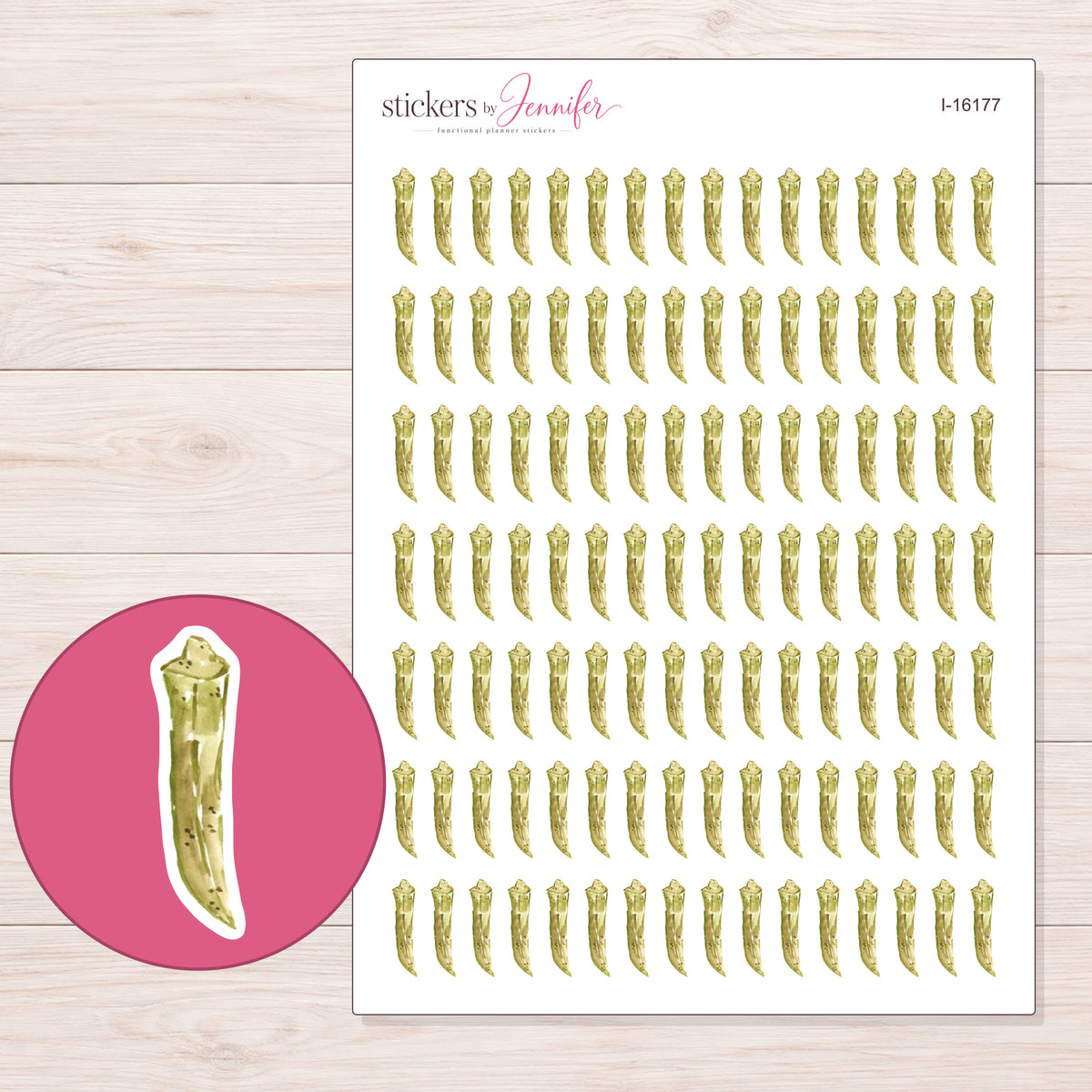 I-16177 planner sticker sheet with enlarged sticker detail