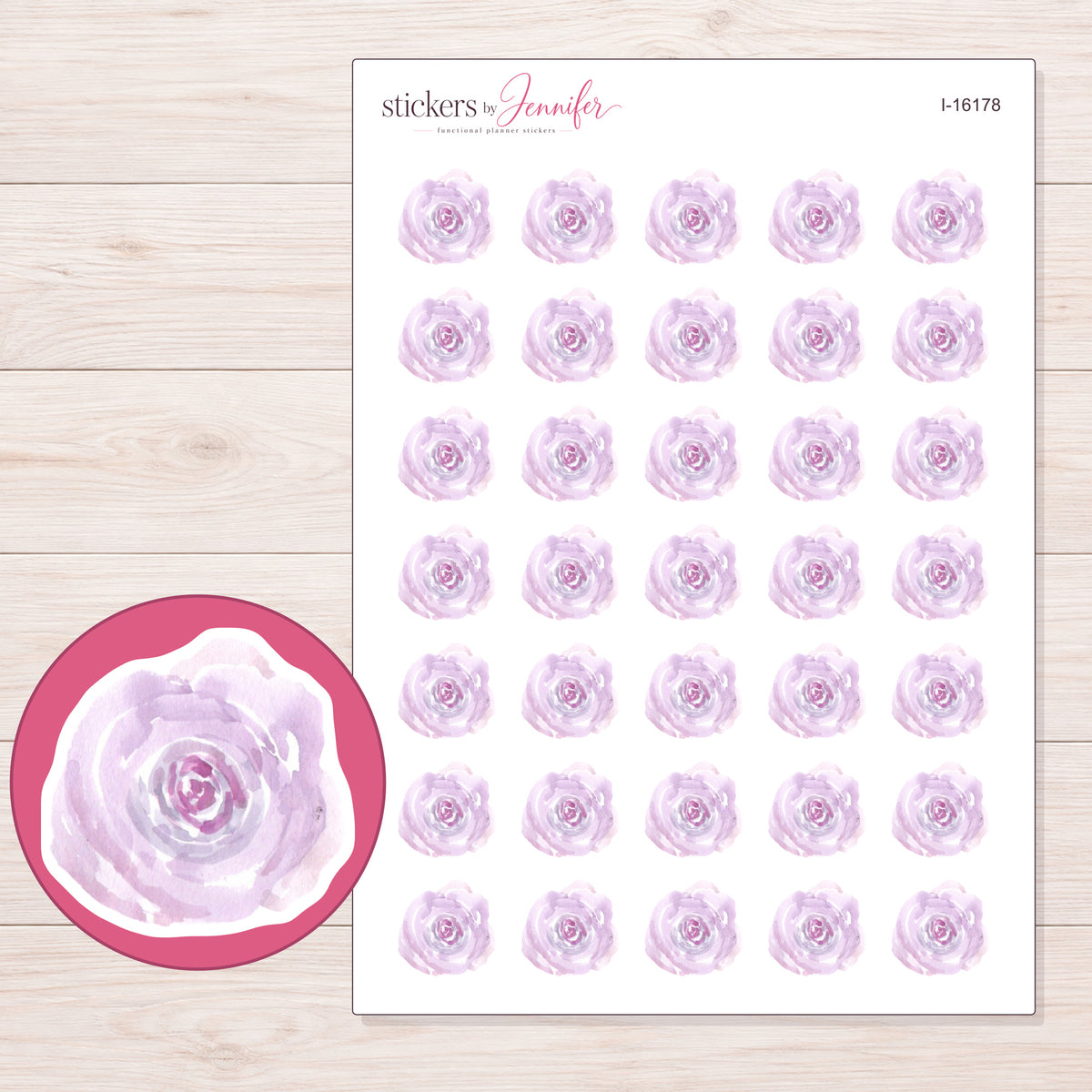 I-16178 planner sticker sheet with enlarged sticker detail
