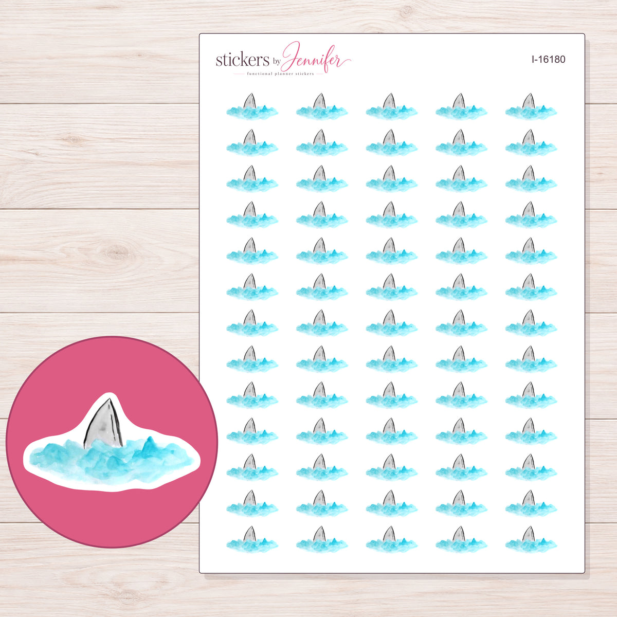 I-16180 planner sticker sheet with enlarged sticker detail