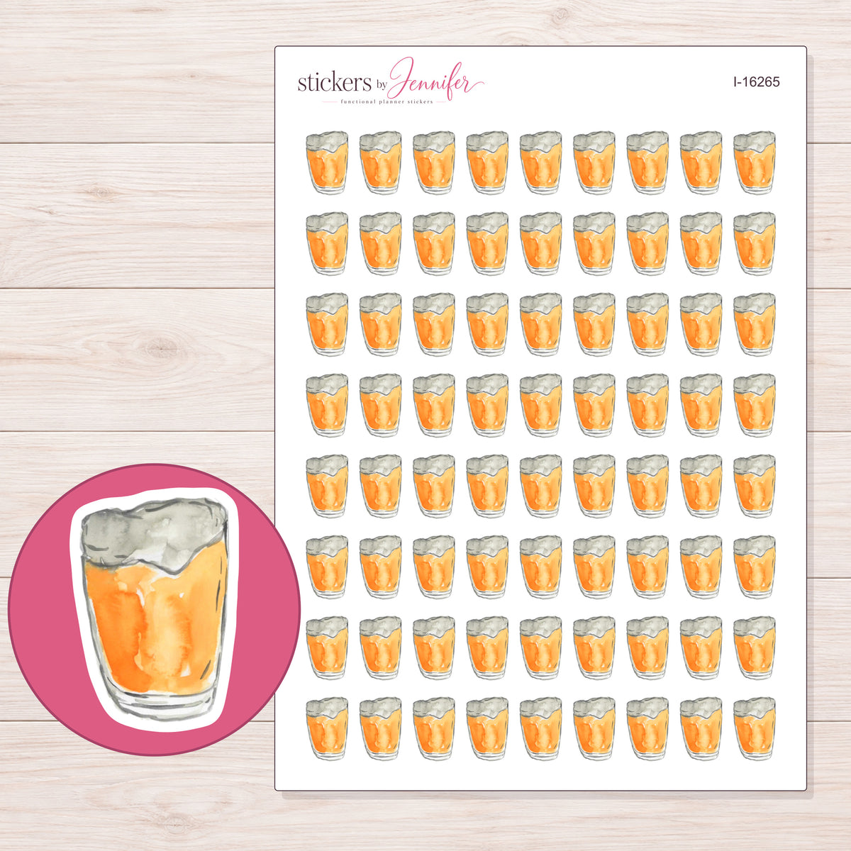 I-16265 planner sticker sheet with enlarged sticker detail