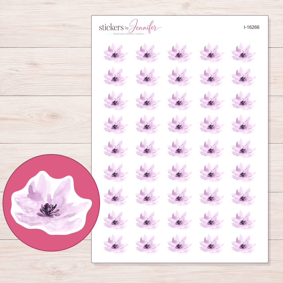 I-16266 planner sticker sheet with enlarged sticker detail