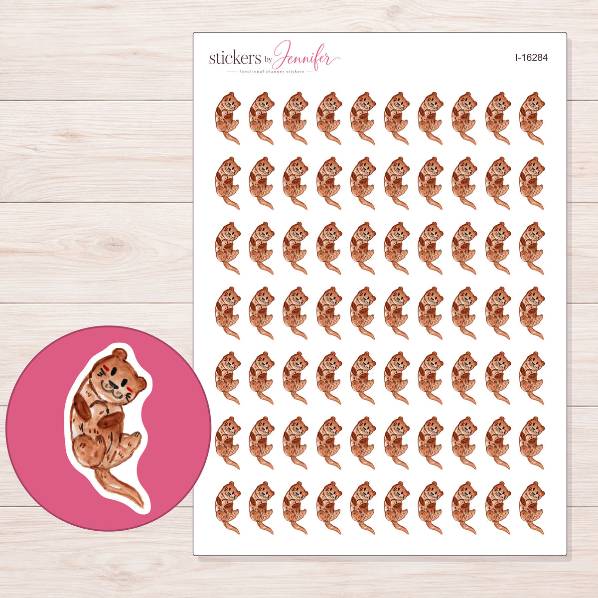 I-16284 planner sticker sheet with enlarged sticker detail
