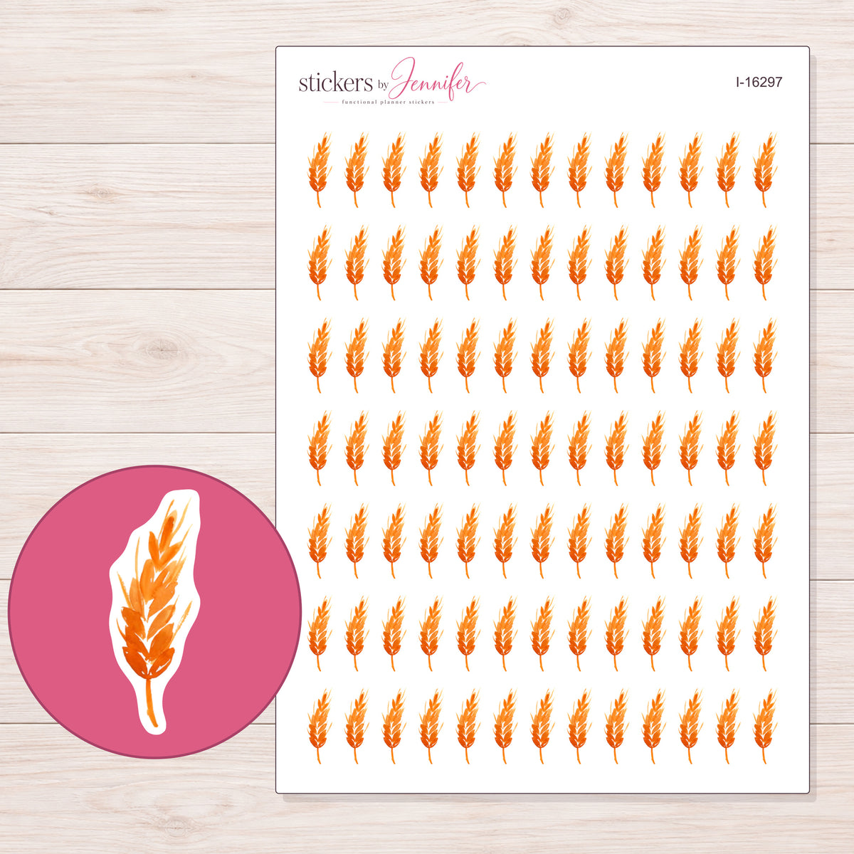 I-16297 planner sticker sheet with enlarged sticker detail