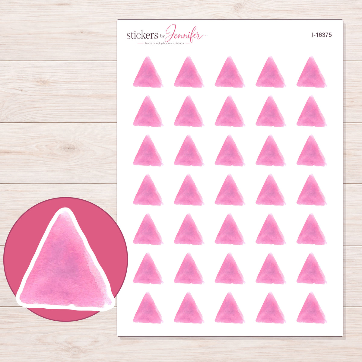 I-16375 planner sticker sheet with enlarged sticker detail