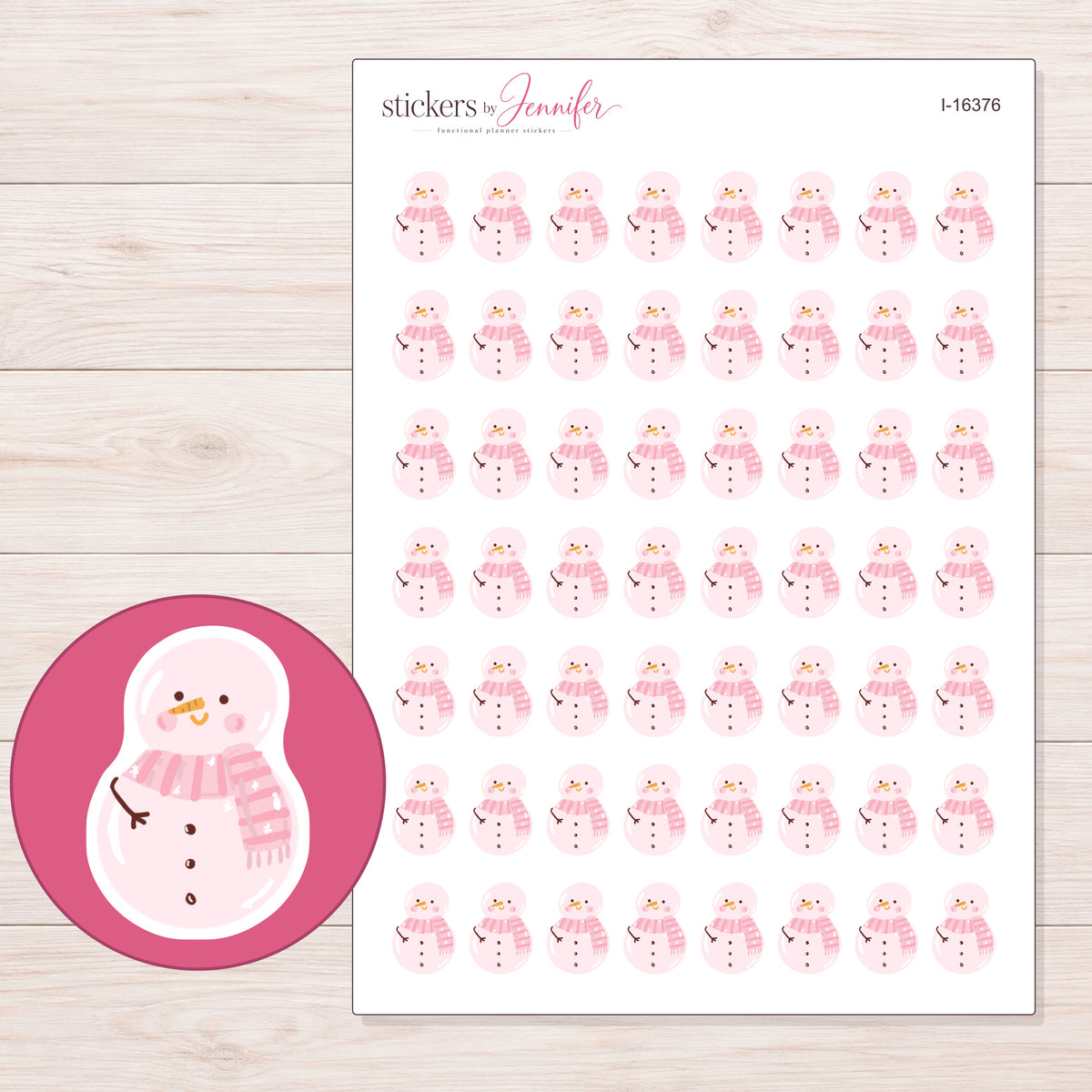 I-16376 planner sticker sheet with enlarged sticker detail