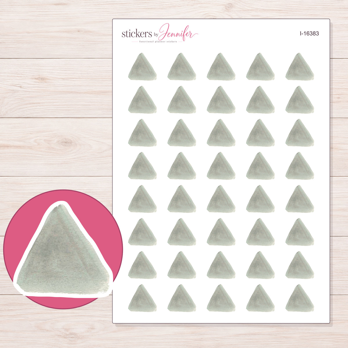 I-16383 planner sticker sheet with enlarged sticker detail