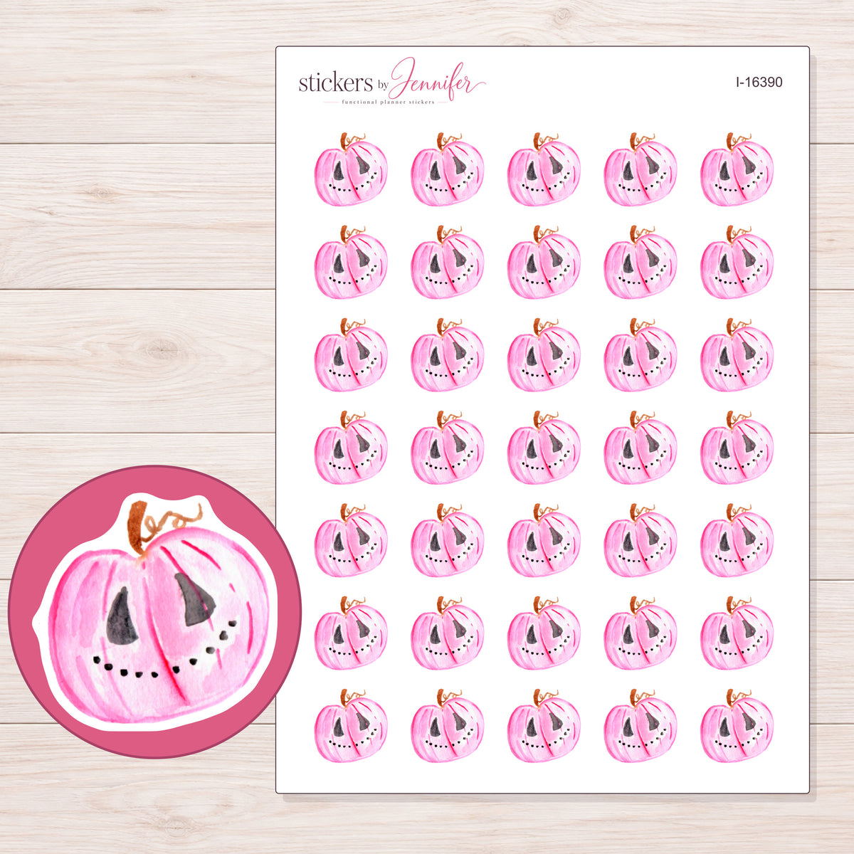 I-16390 planner sticker sheet with enlarged sticker detail