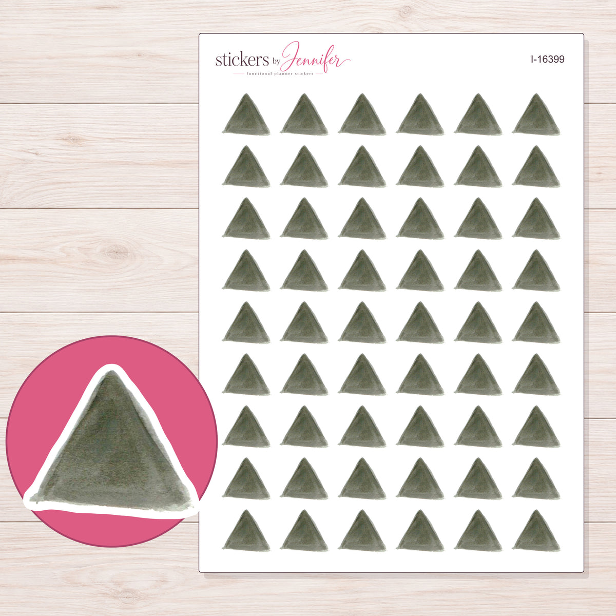 I-16399 planner sticker sheet with enlarged sticker detail