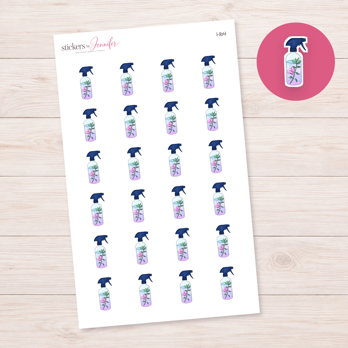 Floral Spray Bottle Planner Stickers | I-164