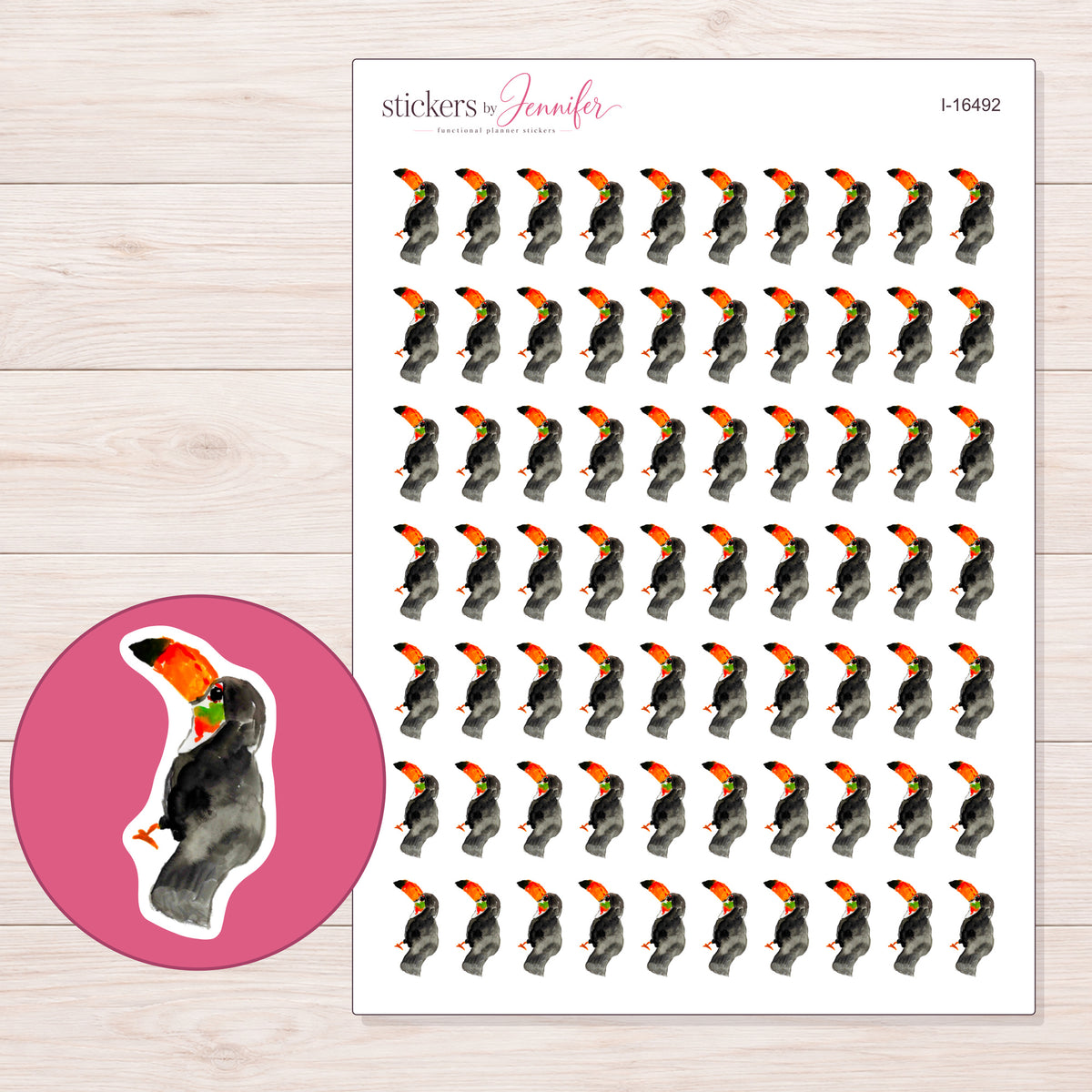 I-16492 planner sticker sheet with enlarged sticker detail