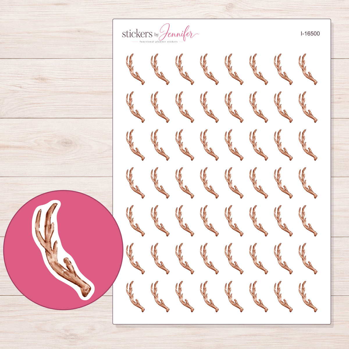 I-16500 planner sticker sheet with enlarged sticker detail