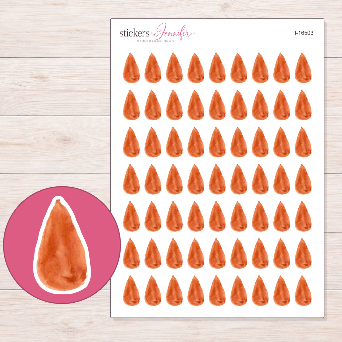 I-16503 planner sticker sheet with enlarged sticker detail