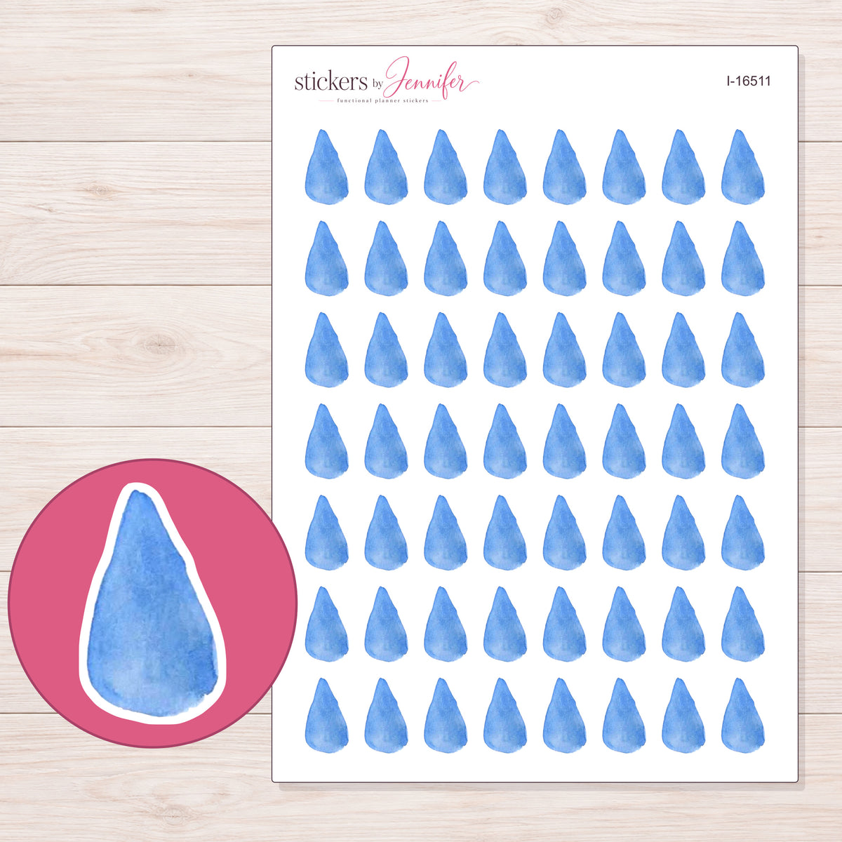 I-16511 planner sticker sheet with enlarged sticker detail