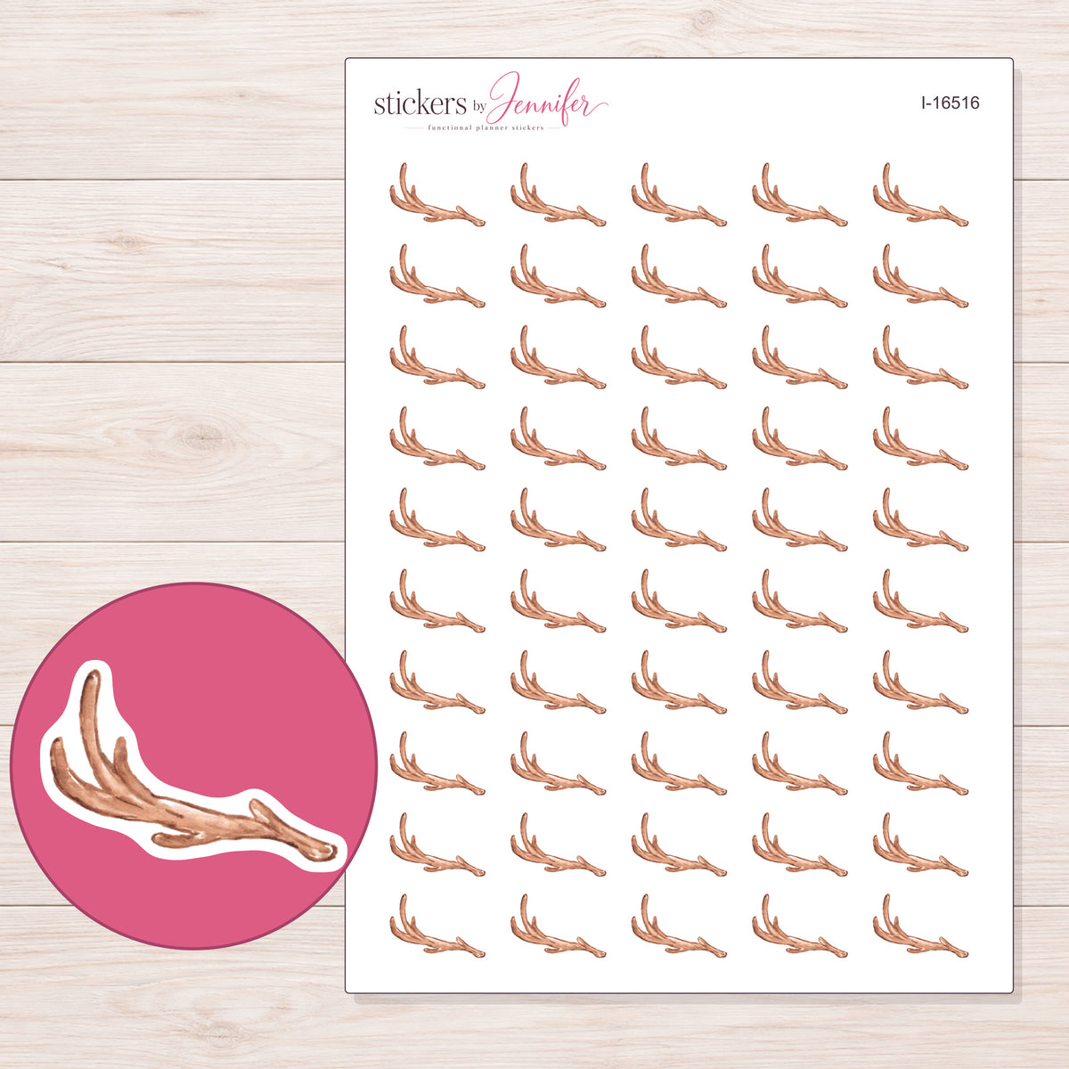 I-16516 planner sticker sheet with enlarged sticker detail