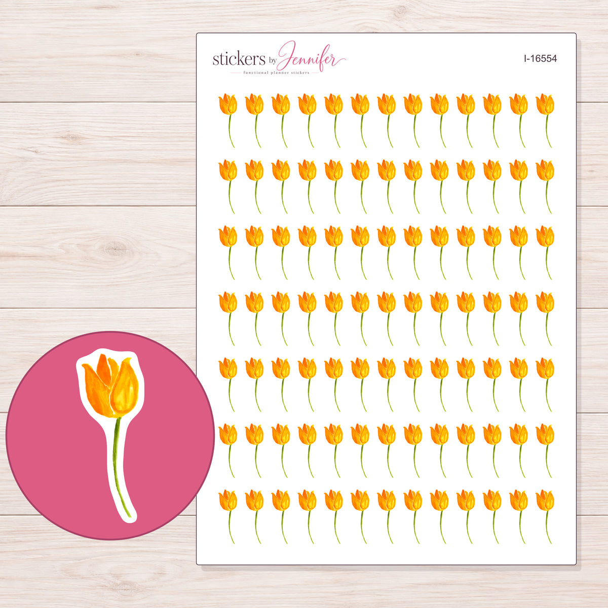 I-16554 planner sticker sheet with enlarged sticker detail