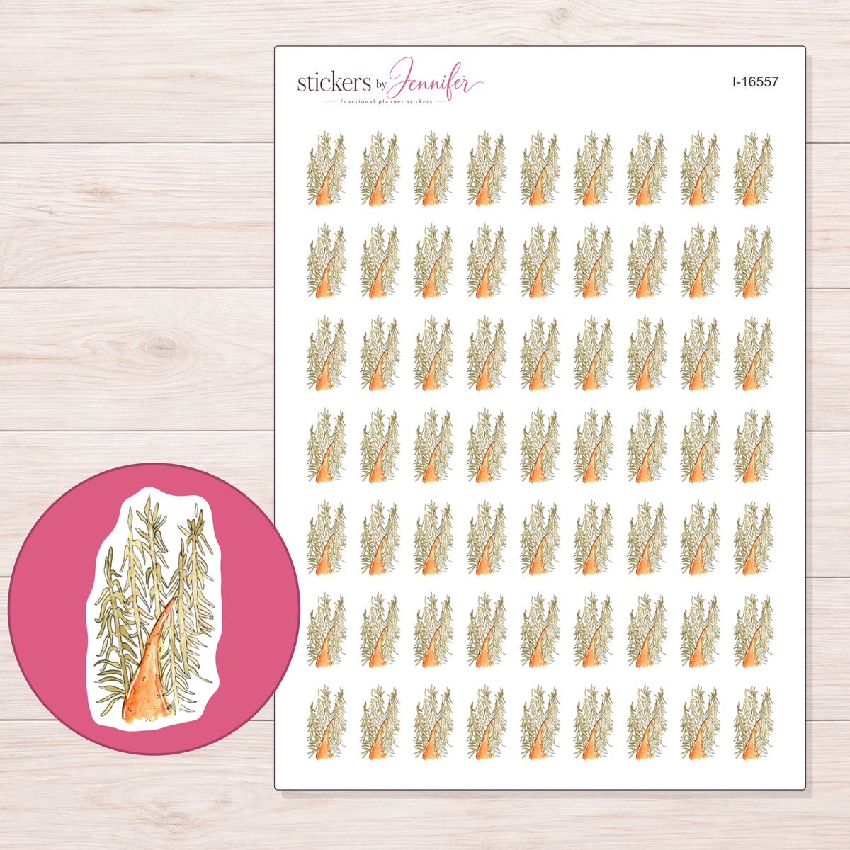 I-16557 planner sticker sheet with enlarged sticker detail
