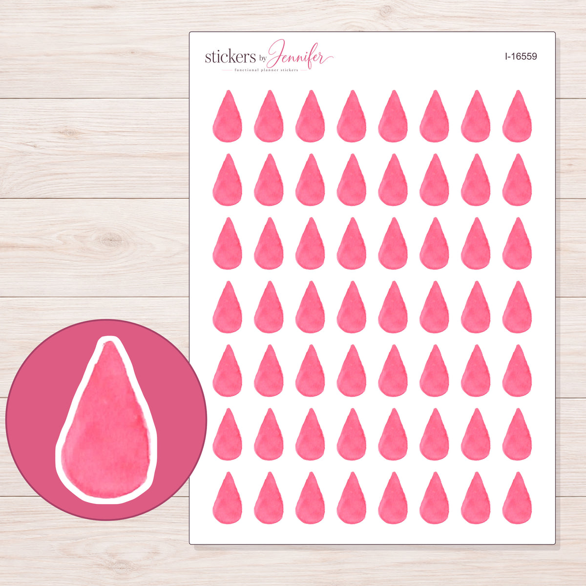 I-16559 planner sticker sheet with enlarged sticker detail