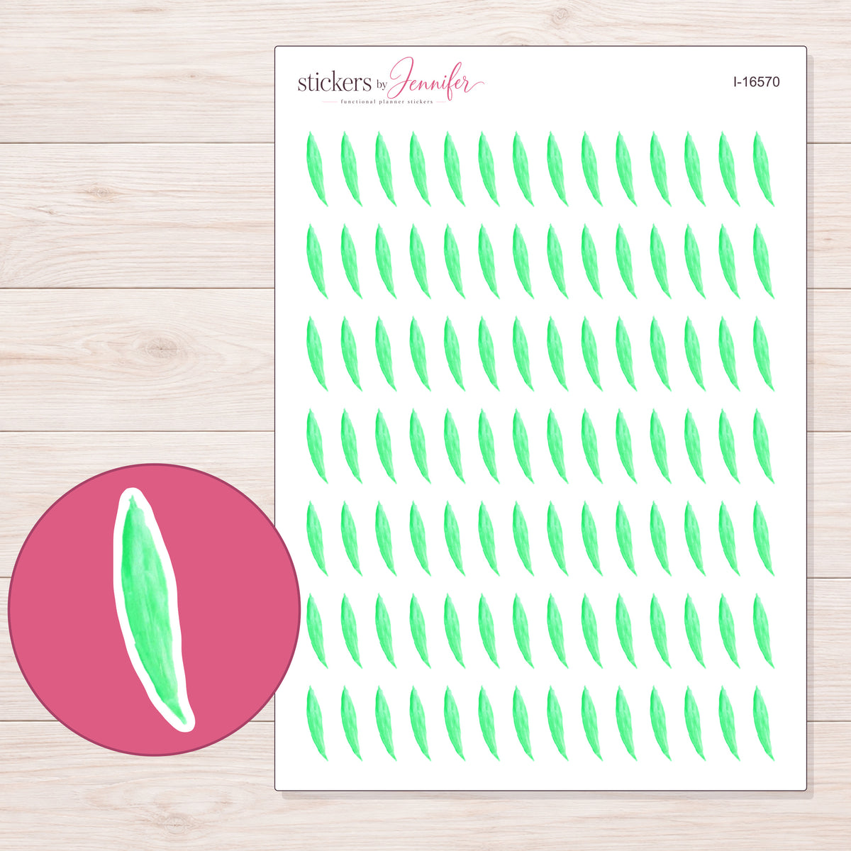 I-16570 planner sticker sheet with enlarged sticker detail