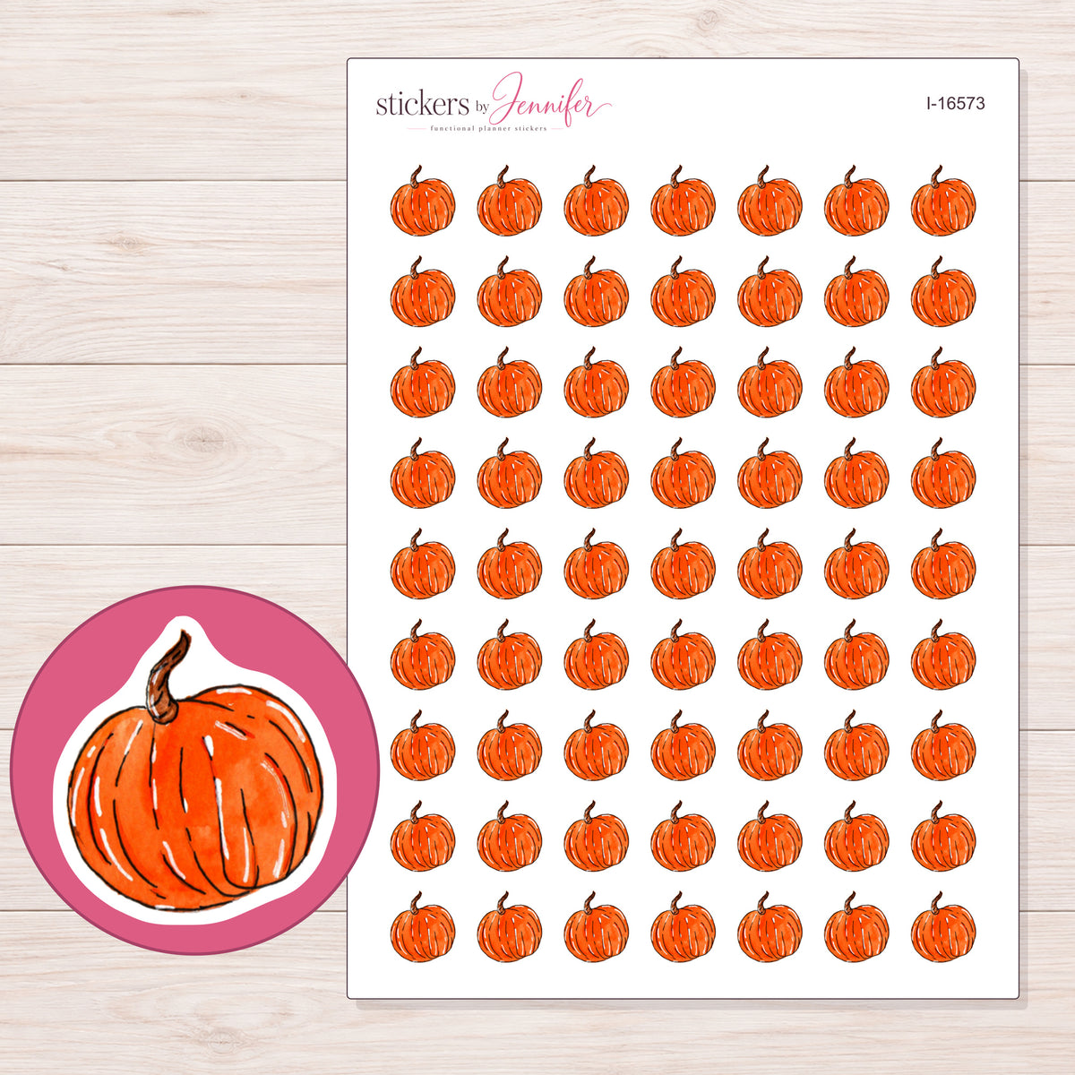 I-16573 planner sticker sheet with enlarged sticker detail