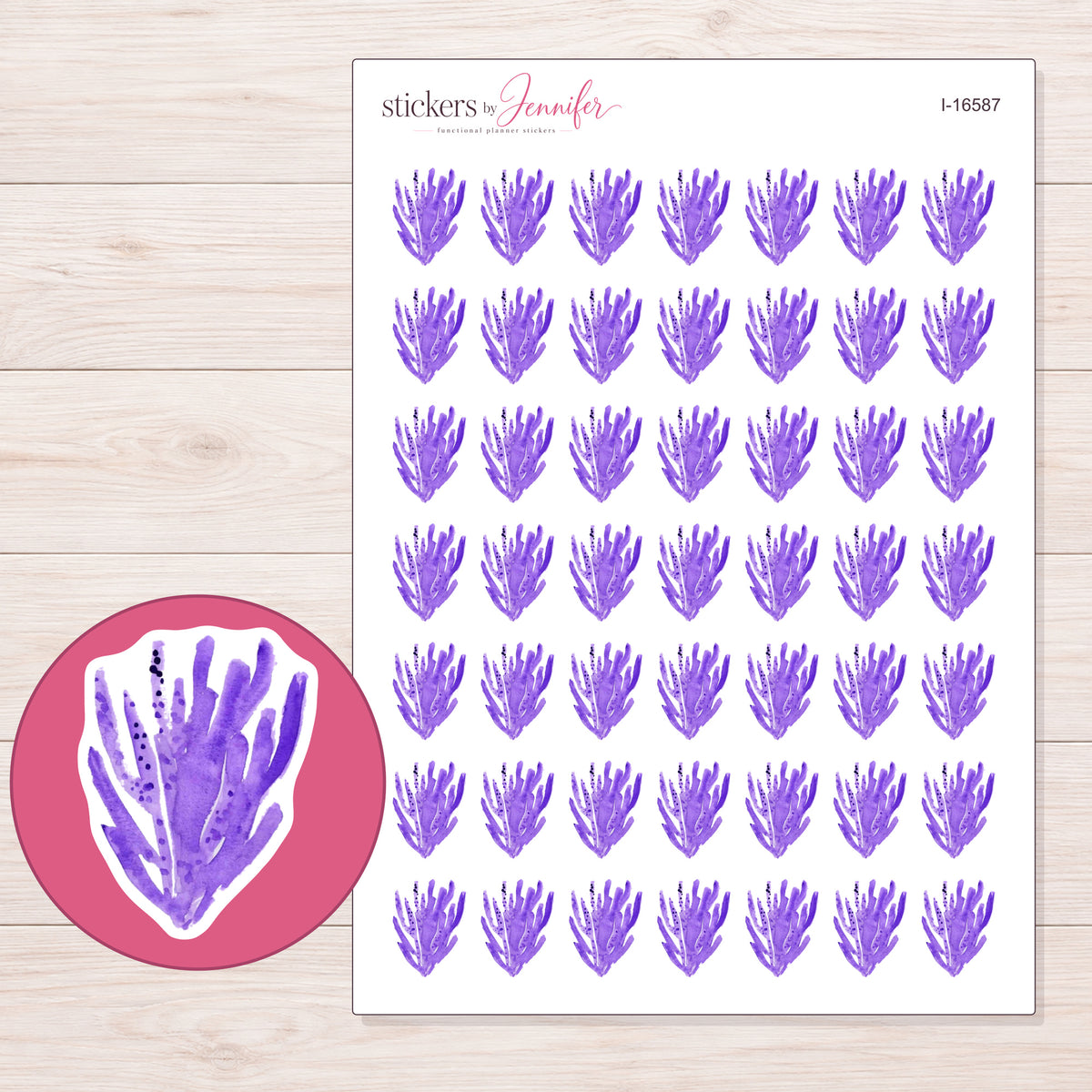 I-16587 planner sticker sheet with enlarged sticker detail