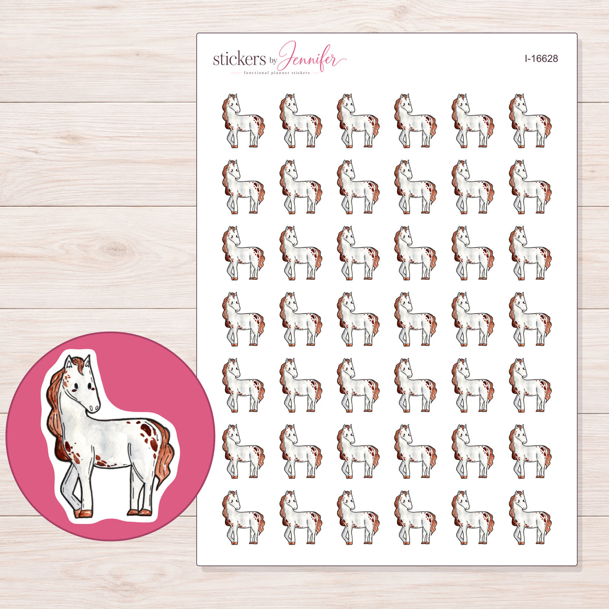 I-16628 planner sticker sheet with enlarged sticker detail