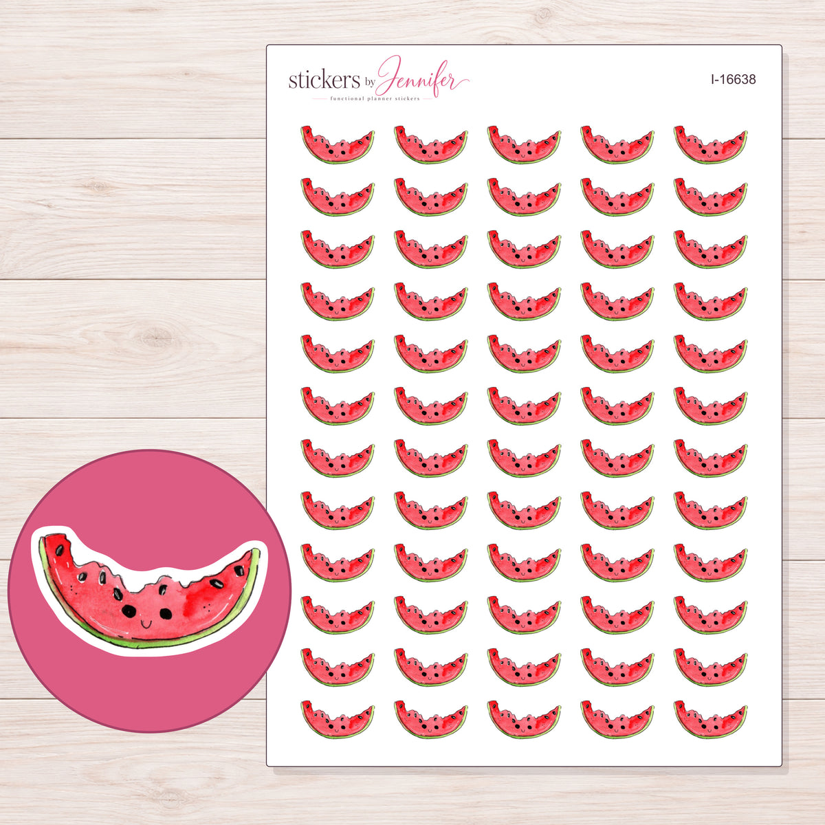I-16638 planner sticker sheet with enlarged sticker detail