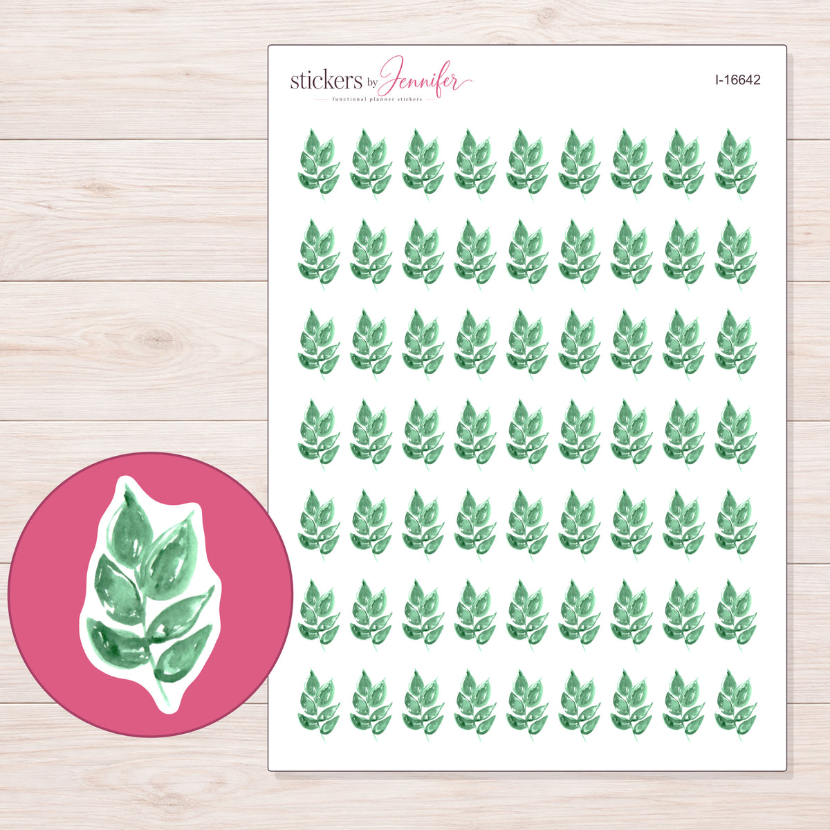 I-16642 planner sticker sheet with enlarged sticker detail