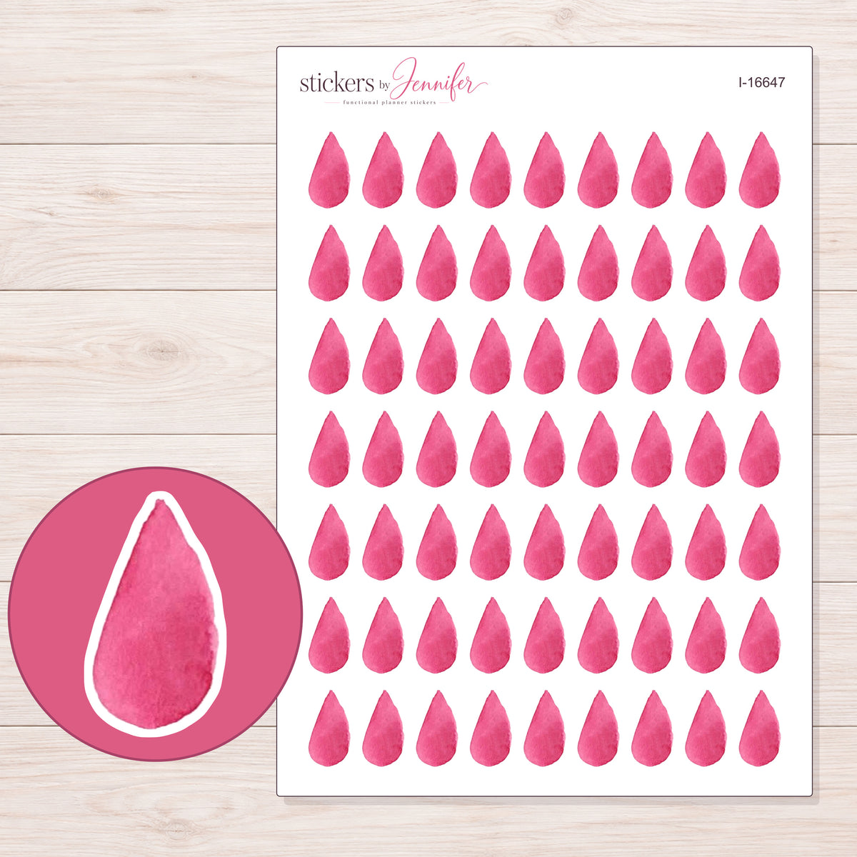 I-16647 planner sticker sheet with enlarged sticker detail