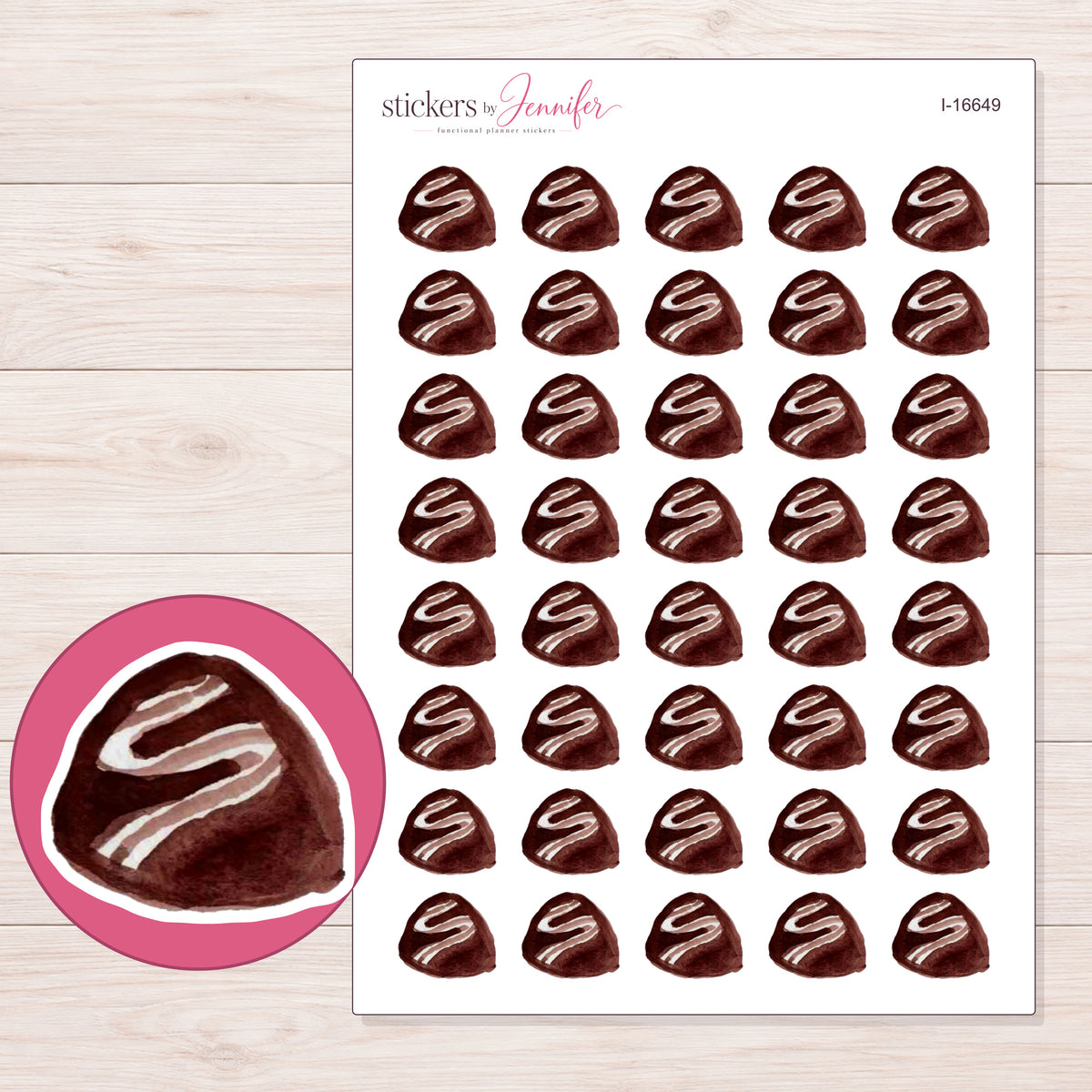 I-16649 planner sticker sheet with enlarged sticker detail