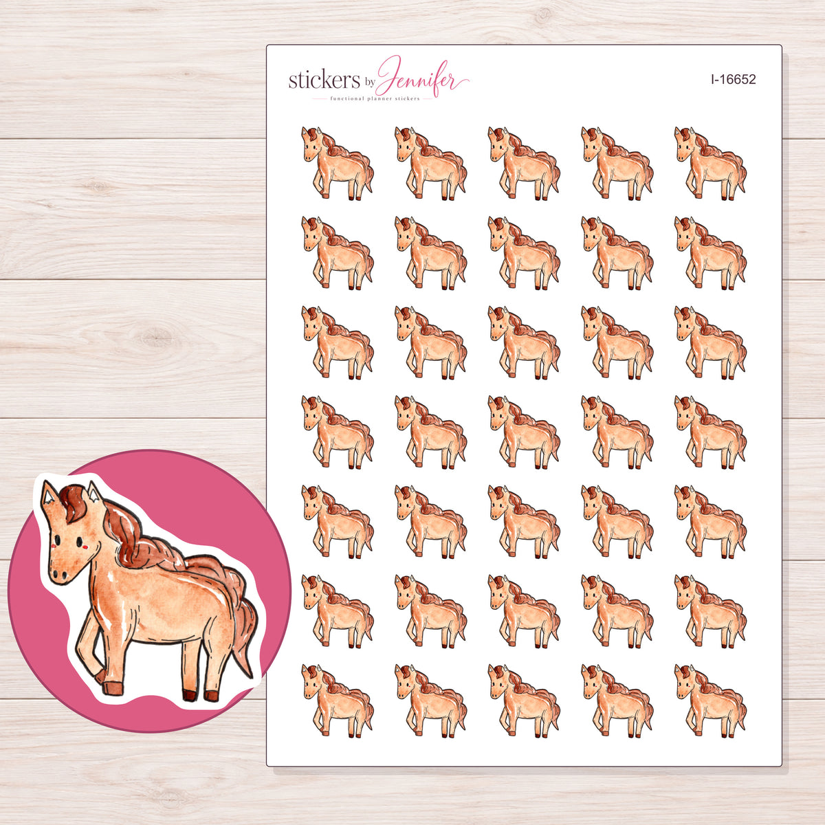 I-16652 planner sticker sheet with enlarged sticker detail