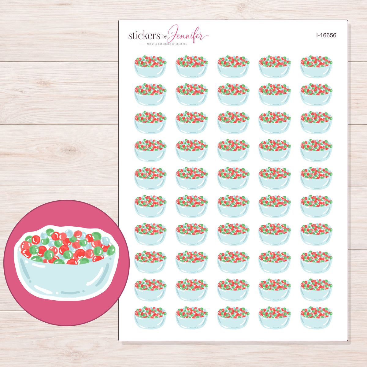 I-16656 planner sticker sheet with enlarged sticker detail