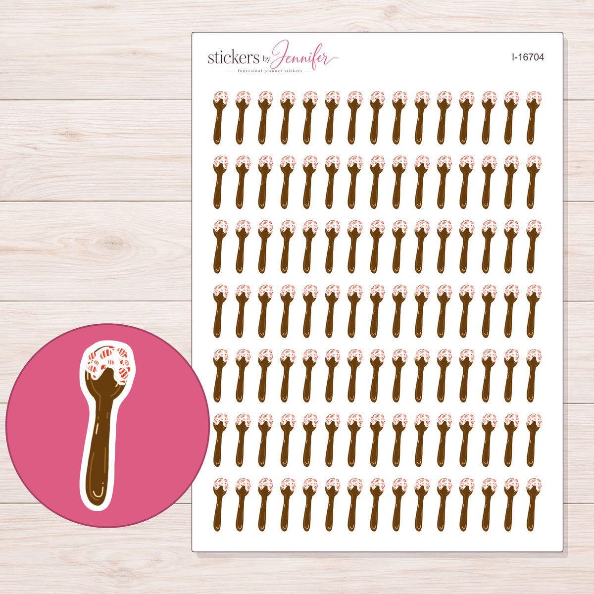 I-16704 planner sticker sheet with enlarged sticker detail
