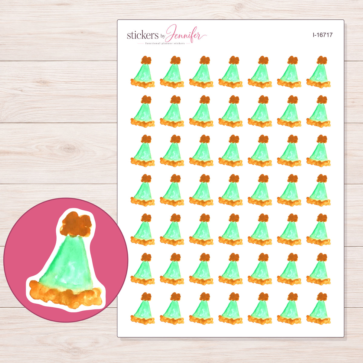 I-16717 planner sticker sheet with enlarged sticker detail
