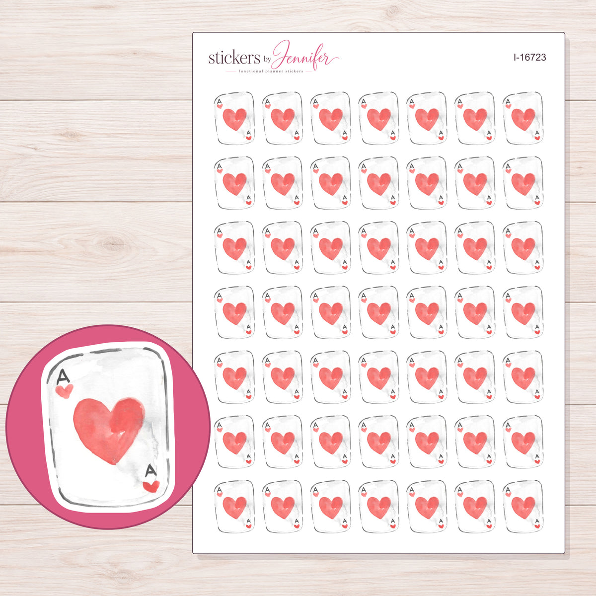 I-16723 planner sticker sheet with enlarged sticker detail