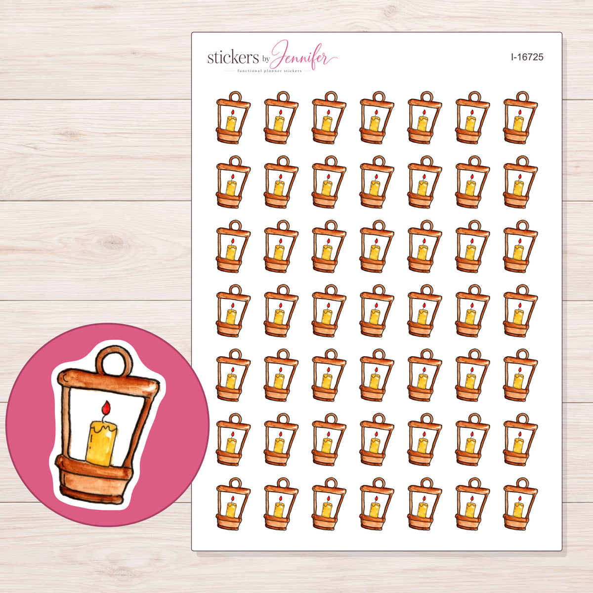 I-16725 planner sticker sheet with enlarged sticker detail