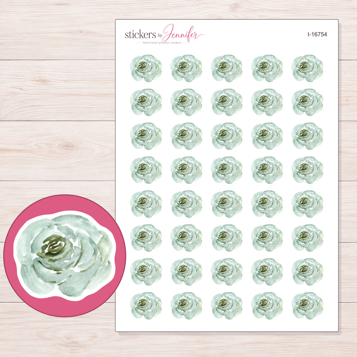 I-16754 planner sticker sheet with enlarged sticker detail